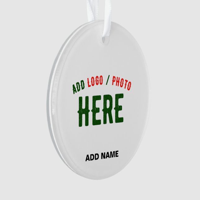 STYLISH MODERN CUSTOMIZABLE WHITE VERIFIED BRANDED ORNAMENT (Front)