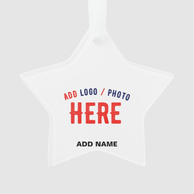 STYLISH MODERN CUSTOMIZABLE WHITE VERIFIED BRANDED ORNAMENT (Front)