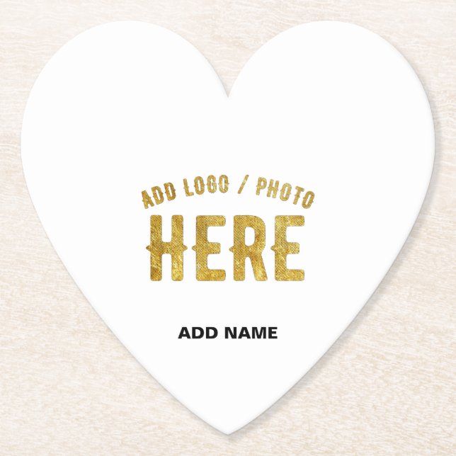 STYLISH MODERN CUSTOMIZABLE WHITE VERIFIED BRANDED PAPER COASTER (Front)