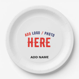 STYLISH MODERN CUSTOMIZABLE WHITE VERIFIED BRANDED PAPER PLATE