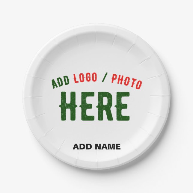 STYLISH MODERN CUSTOMIZABLE WHITE VERIFIED BRANDED PAPER PLATE (Front)