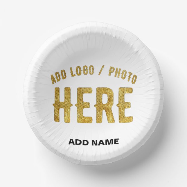 STYLISH MODERN CUSTOMIZABLE WHITE VERIFIED BRANDED PAPER PLATE (Front)