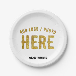 STYLISH MODERN CUSTOMIZABLE WHITE VERIFIED BRANDED PAPER PLATE