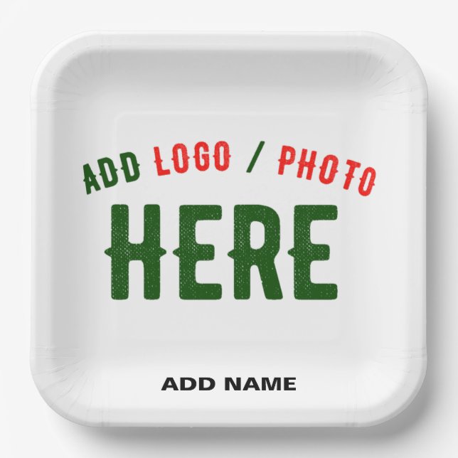 STYLISH MODERN CUSTOMIZABLE WHITE VERIFIED BRANDED PAPER PLATE (Front)
