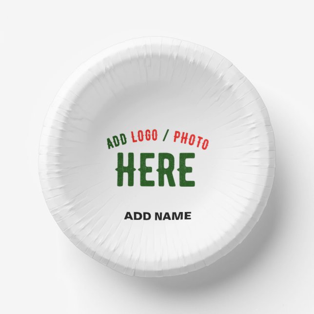 STYLISH MODERN CUSTOMIZABLE WHITE VERIFIED BRANDED PAPER PLATE (Front)