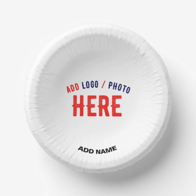 STYLISH MODERN CUSTOMIZABLE WHITE VERIFIED BRANDED PAPER PLATE (Front)