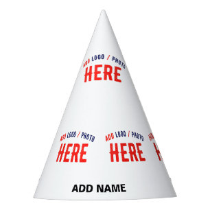 STYLISH MODERN CUSTOMIZABLE WHITE VERIFIED BRANDED PARTY HAT