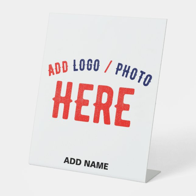 STYLISH MODERN CUSTOMIZABLE WHITE VERIFIED BRANDED PEDESTAL SIGN (Front)