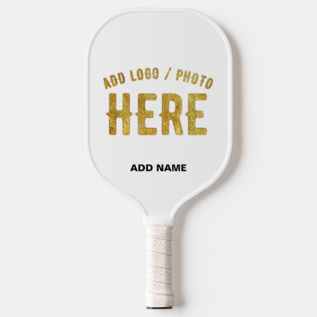 STYLISH MODERN CUSTOMIZABLE WHITE VERIFIED BRANDED PICKLEBALL PADDLE (Front)