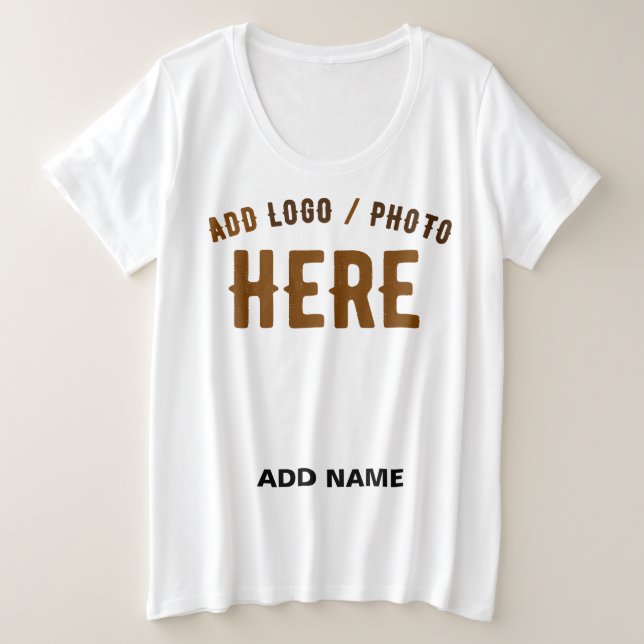 STYLISH MODERN CUSTOMIZABLE WHITE VERIFIED BRANDED PLUS SIZE T-Shirt (Design Front)