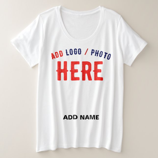STYLISH MODERN CUSTOMIZABLE WHITE VERIFIED BRANDED PLUS SIZE T-Shirt (Design Front)