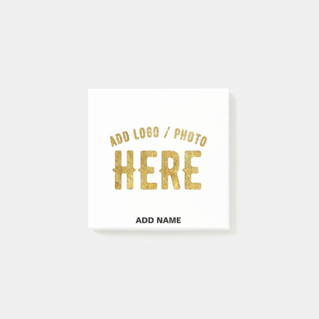 STYLISH MODERN CUSTOMIZABLE WHITE VERIFIED BRANDED POST-IT NOTES (Front)
