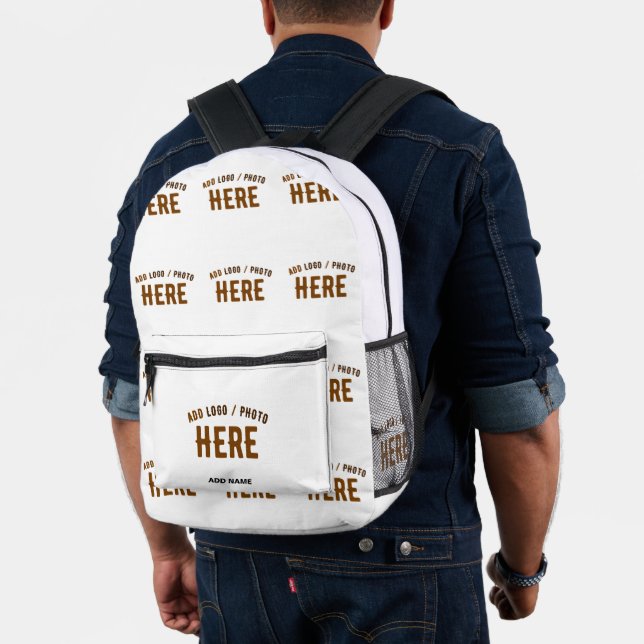 STYLISH MODERN CUSTOMIZABLE WHITE VERIFIED BRANDED PRINTED BACKPACK (Insitu (Model))