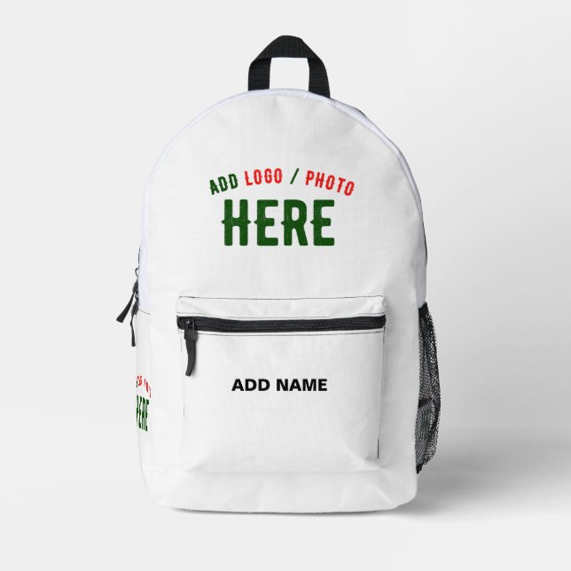 STYLISH MODERN CUSTOMIZABLE WHITE VERIFIED BRANDED PRINTED BACKPACK (Front)