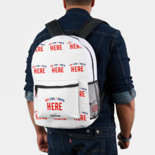 STYLISH MODERN CUSTOMIZABLE WHITE VERIFIED BRANDED PRINTED BACKPACK