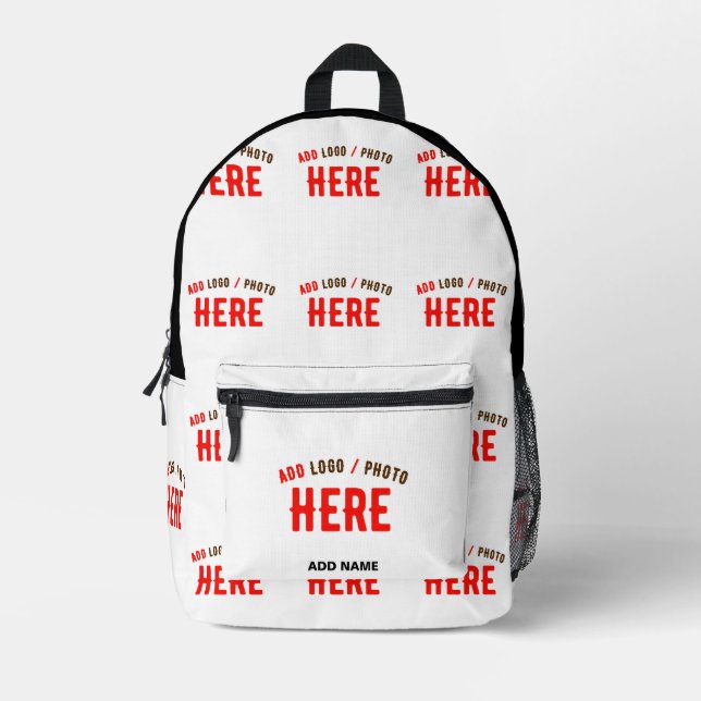 STYLISH MODERN CUSTOMIZABLE WHITE VERIFIED BRANDED PRINTED BACKPACK (Front)