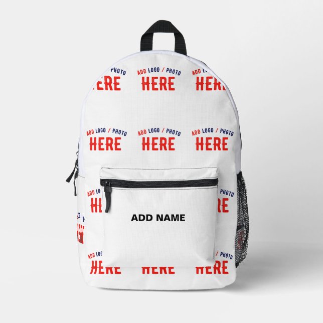 STYLISH MODERN CUSTOMIZABLE WHITE VERIFIED BRANDED PRINTED BACKPACK (Front)