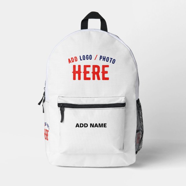 STYLISH MODERN CUSTOMIZABLE WHITE VERIFIED BRANDED PRINTED BACKPACK (Front)