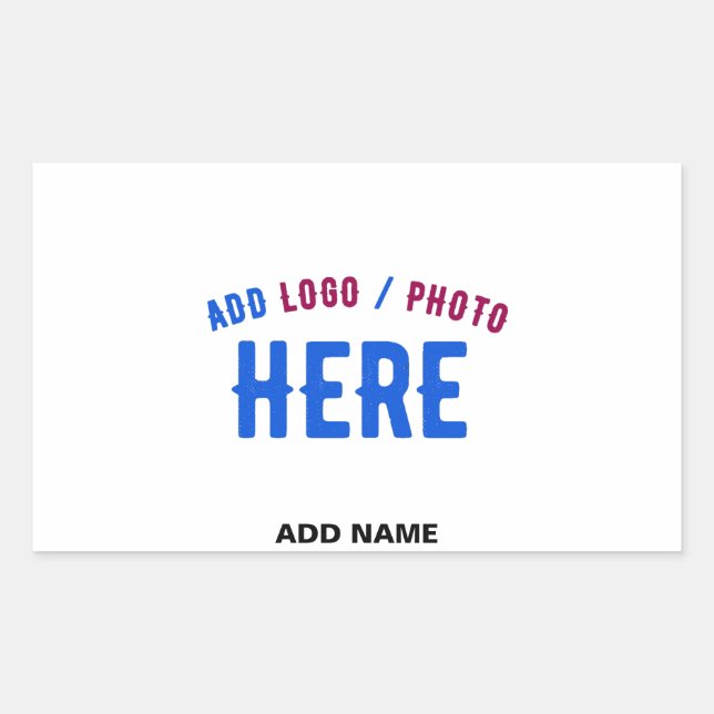 STYLISH MODERN CUSTOMIZABLE WHITE VERIFIED BRANDED RECTANGULAR STICKER (Front)