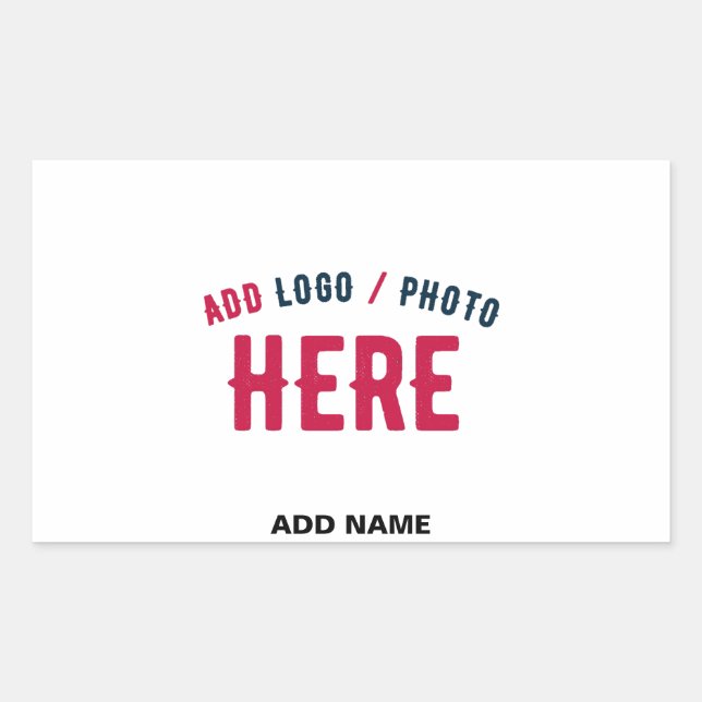 STYLISH MODERN CUSTOMIZABLE WHITE VERIFIED BRANDED RECTANGULAR STICKER (Front)