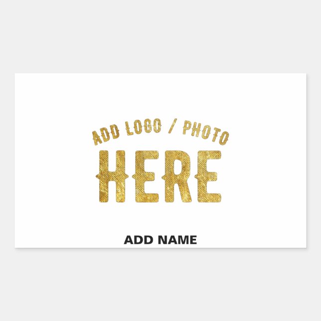 STYLISH MODERN CUSTOMIZABLE WHITE VERIFIED BRANDED RECTANGULAR STICKER (Front)