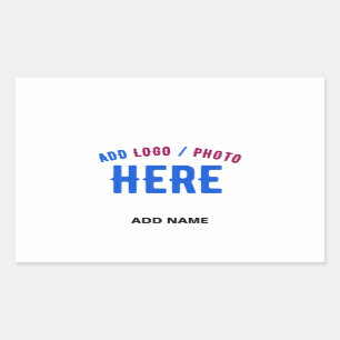 STYLISH MODERN CUSTOMIZABLE WHITE VERIFIED BRANDED RECTANGULAR STICKER