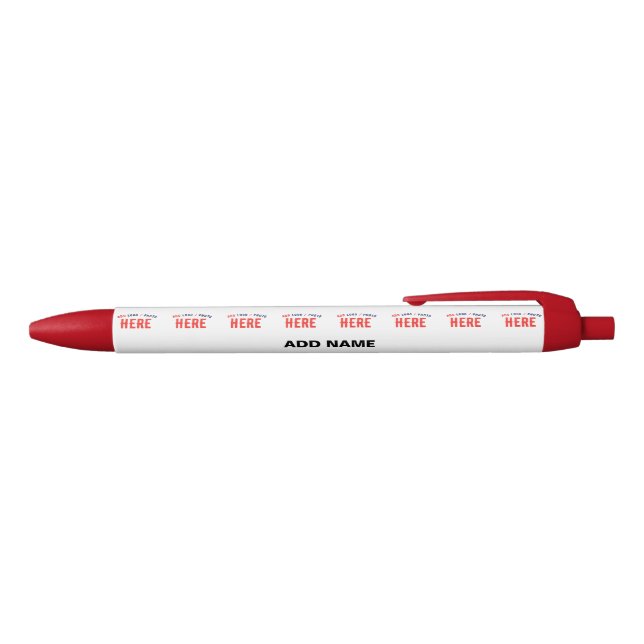 STYLISH MODERN CUSTOMIZABLE WHITE VERIFIED BRANDED RED INK PEN (Top)