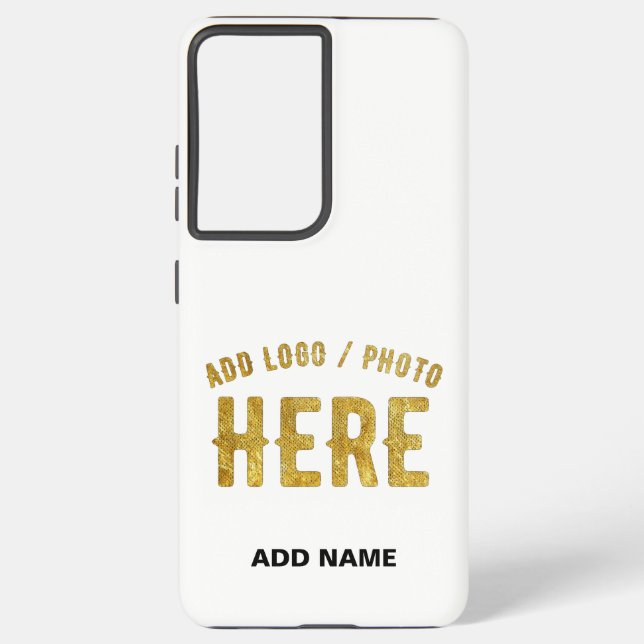 STYLISH MODERN CUSTOMIZABLE WHITE VERIFIED BRANDED SAMSUNG GALAXY S21 ULTRA CASE (Back)