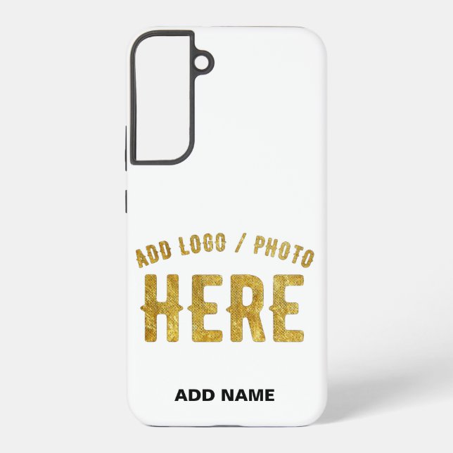 STYLISH MODERN CUSTOMIZABLE WHITE VERIFIED BRANDED SAMSUNG GALAXY S22+ CASE (Back)