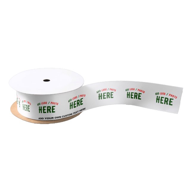 STYLISH MODERN CUSTOMIZABLE WHITE VERIFIED BRANDED SATIN RIBBON (Spool)