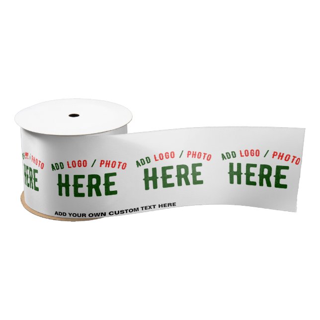STYLISH MODERN CUSTOMIZABLE WHITE VERIFIED BRANDED SATIN RIBBON (Spool)
