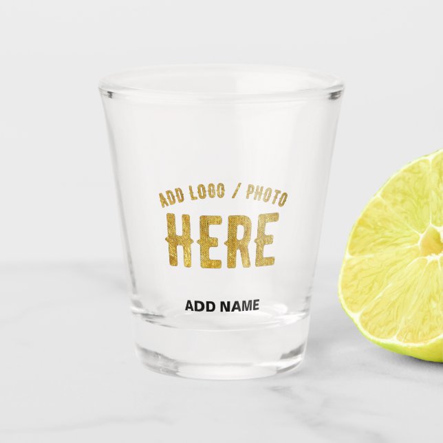 STYLISH MODERN CUSTOMIZABLE WHITE VERIFIED BRANDED SHOT GLASS (Front)