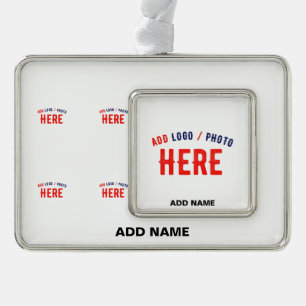 STYLISH MODERN CUSTOMIZABLE WHITE VERIFIED BRANDED SILVER PLATED FRAMED ORNAMENT