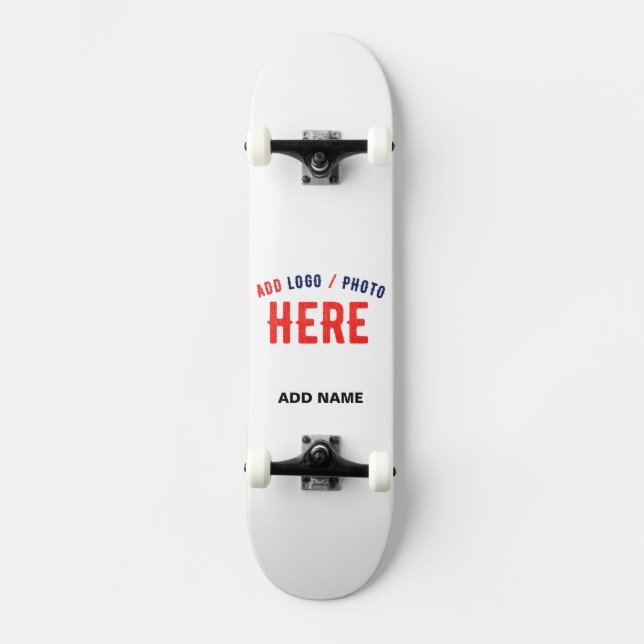 STYLISH MODERN CUSTOMIZABLE WHITE VERIFIED BRANDED SKATEBOARD (Front)