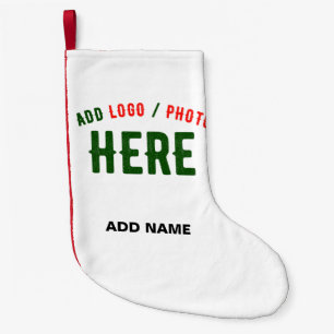STYLISH MODERN CUSTOMIZABLE WHITE VERIFIED BRANDED SMALL CHRISTMAS STOCKING