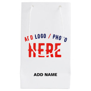 STYLISH MODERN CUSTOMIZABLE WHITE VERIFIED BRANDED SMALL GIFT BAG