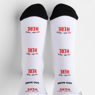 STYLISH MODERN CUSTOMIZABLE WHITE VERIFIED BRANDED SOCKS