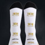 STYLISH MODERN CUSTOMIZABLE WHITE VERIFIED BRANDED SOCKS<br><div class="desc">THIS IS A DESIGN FITTING FOR EVERYONE.YOU CAN CHANGE, RESIZE OR ADD LOGO, PHOTO, TEXT AND COLOURS THE WAY YOU LIKE.THANK YOU.</div>