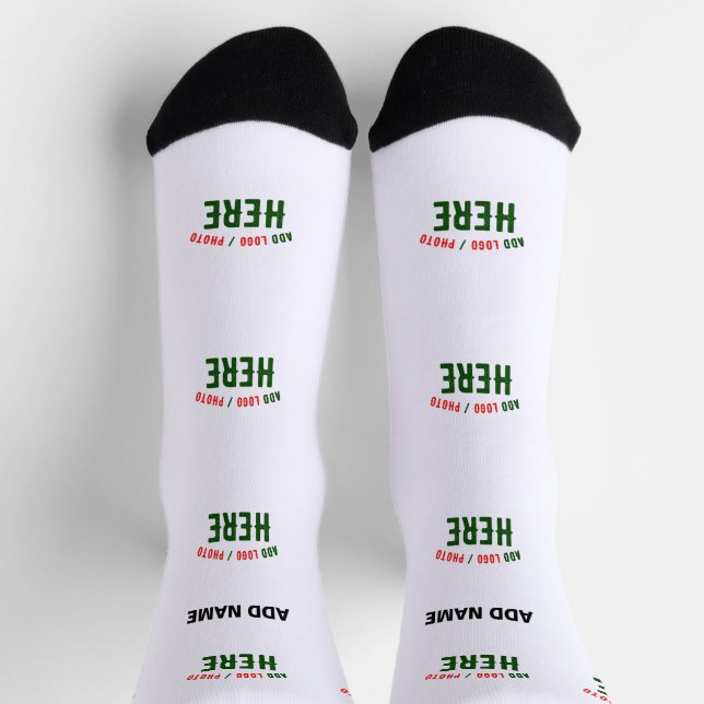 STYLISH MODERN CUSTOMIZABLE WHITE VERIFIED BRANDED SOCKS (Top)