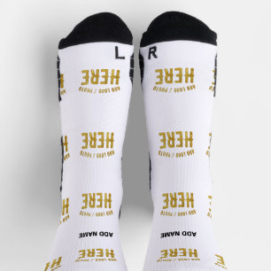 STYLISH MODERN CUSTOMIZABLE WHITE VERIFIED BRANDED SOCKS