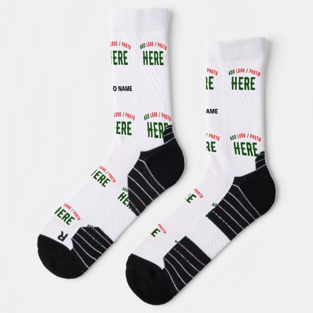 STYLISH MODERN CUSTOMIZABLE WHITE VERIFIED BRANDED SOCKS (Left)