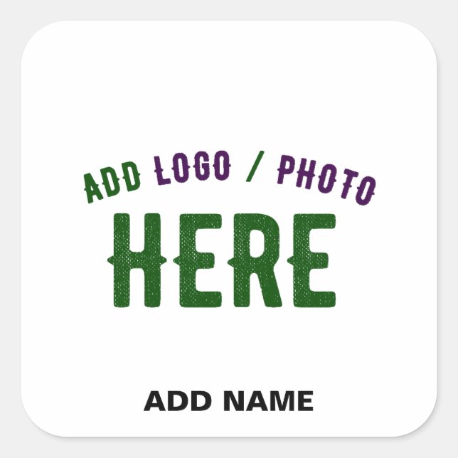 STYLISH MODERN CUSTOMIZABLE WHITE VERIFIED BRANDED SQUARE STICKER (Front)