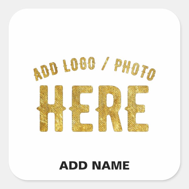 STYLISH MODERN CUSTOMIZABLE WHITE VERIFIED BRANDED SQUARE STICKER (Front)