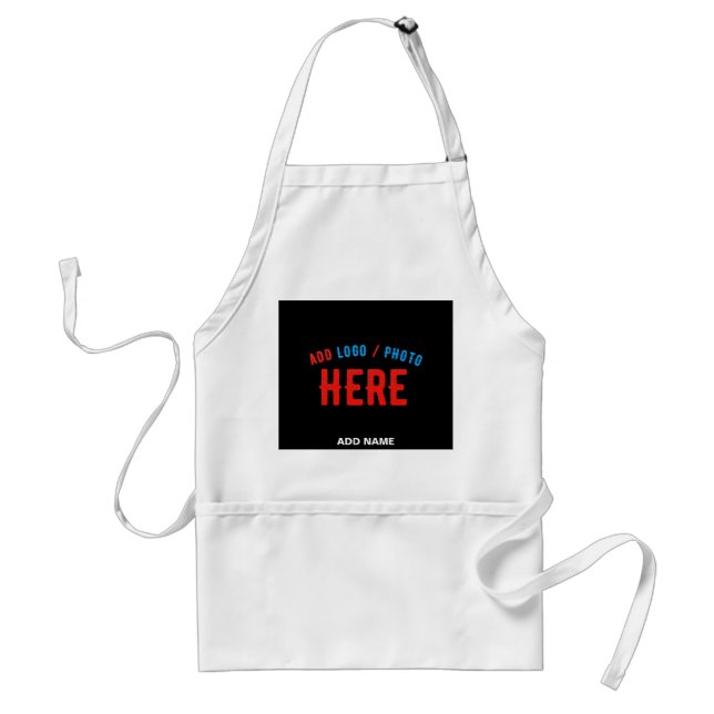 STYLISH MODERN CUSTOMIZABLE WHITE VERIFIED BRANDED STANDARD APRON (Front)