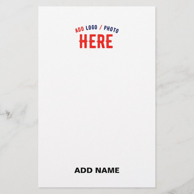 STYLISH MODERN CUSTOMIZABLE WHITE VERIFIED BRANDED STATIONERY (Front)