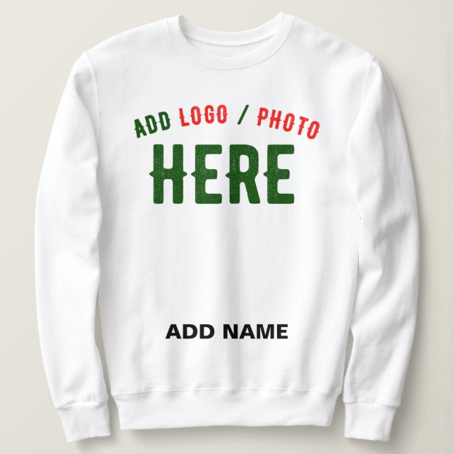 STYLISH MODERN CUSTOMIZABLE WHITE VERIFIED BRANDED SWEATSHIRT (Design Front)
