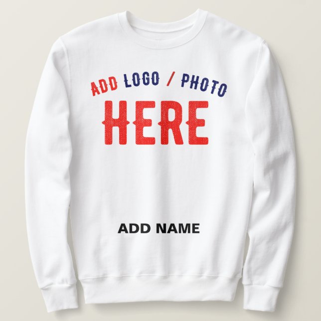STYLISH MODERN CUSTOMIZABLE WHITE VERIFIED BRANDED SWEATSHIRT (Design Front)