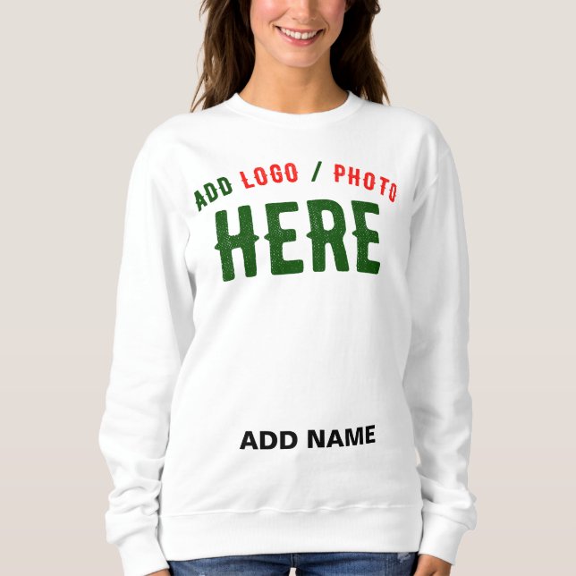 STYLISH MODERN CUSTOMIZABLE WHITE VERIFIED BRANDED SWEATSHIRT (Front)