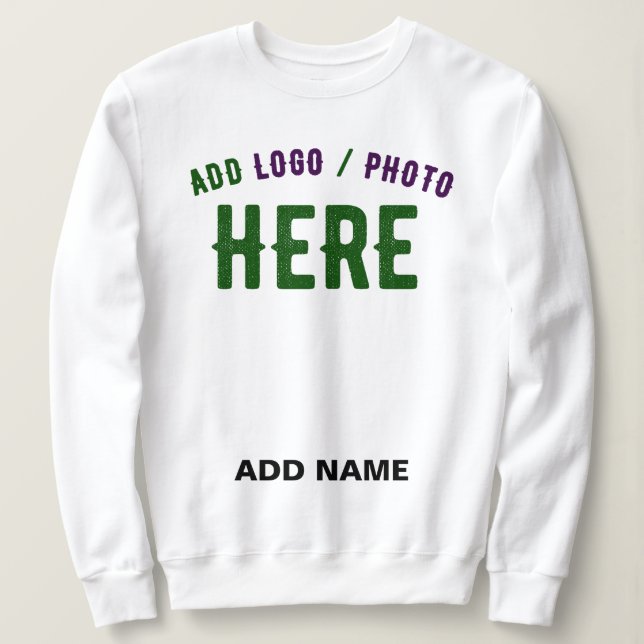 STYLISH MODERN CUSTOMIZABLE WHITE VERIFIED BRANDED SWEATSHIRT (Design Front)