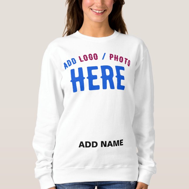 STYLISH MODERN CUSTOMIZABLE WHITE VERIFIED BRANDED SWEATSHIRT (Front)